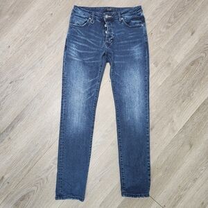 Neuw Denim Lou Slim Dark Wash Button Fly Jeans Size 29×32